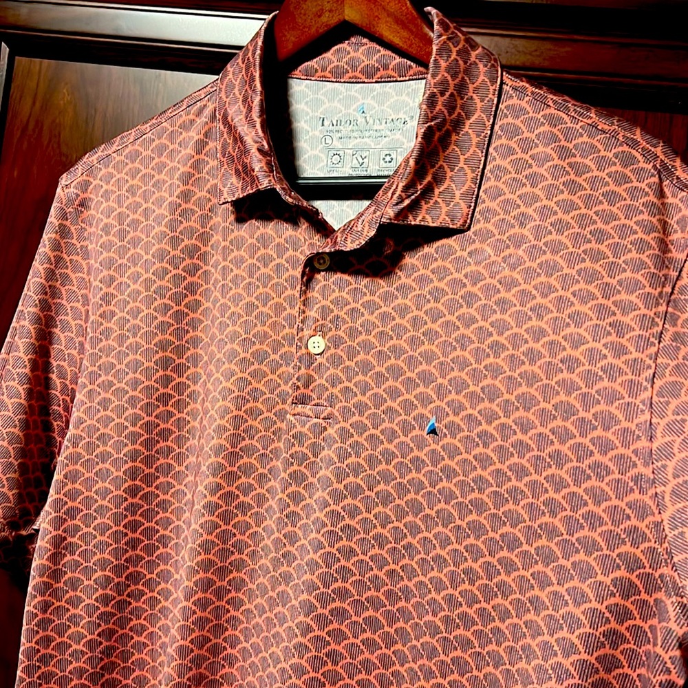 Brand New Tailor Vintage Golf Polo 92% Recycled Material 8% Spandex UPF 50+ UVA!